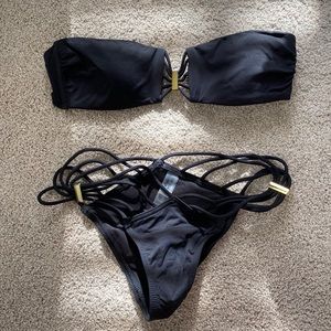 Victoria’s Secret bikini, black with gold, sexy